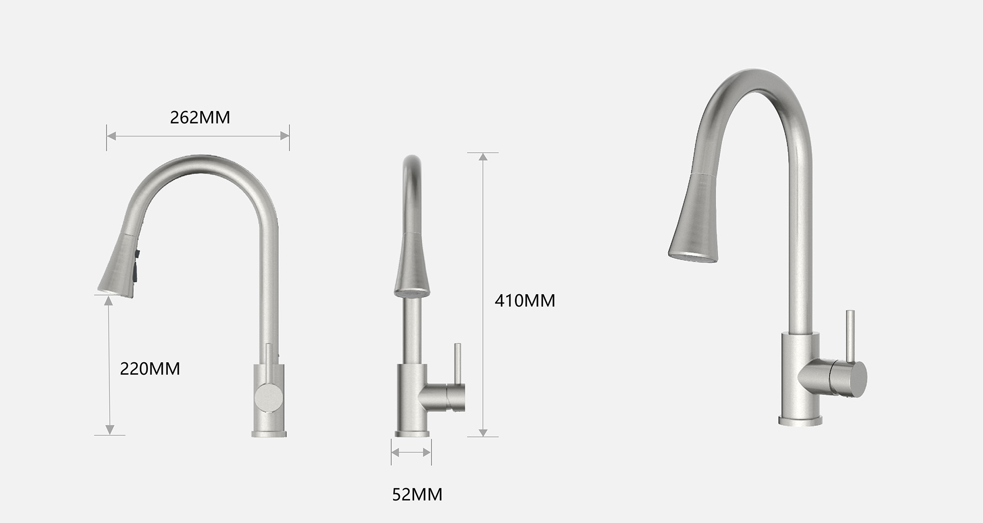 Reed U-Shaped Pull-Out Kitchen Faucet