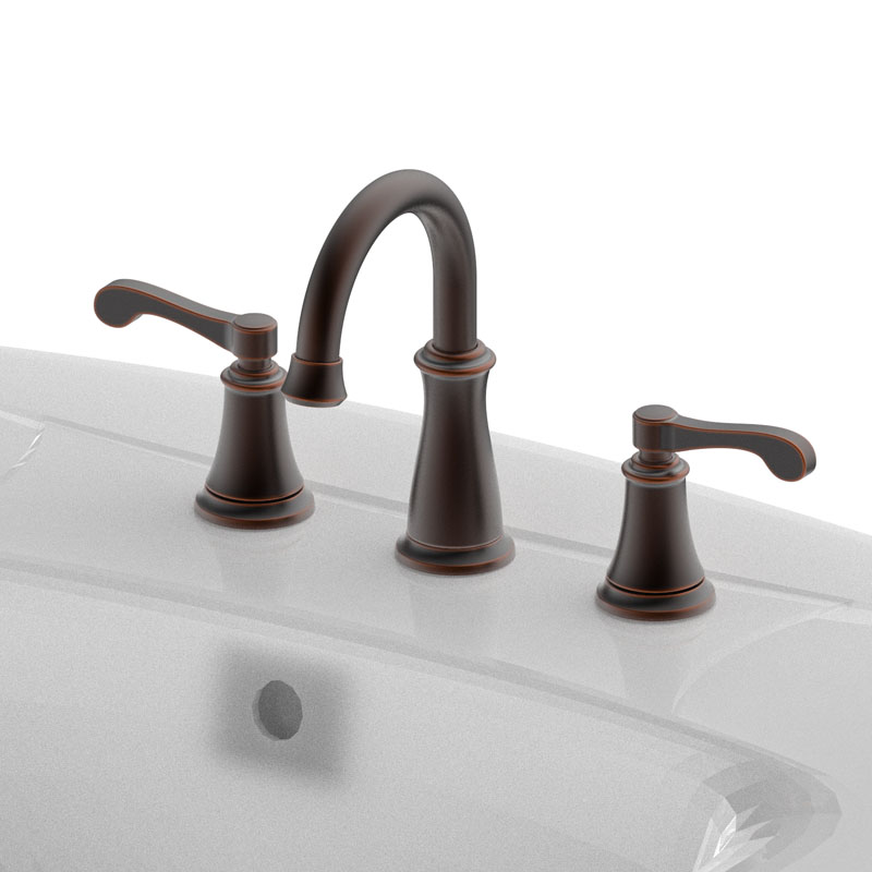 Two level handles 8in Widespread Transitional bathroom Faucet 3-hole Installation
