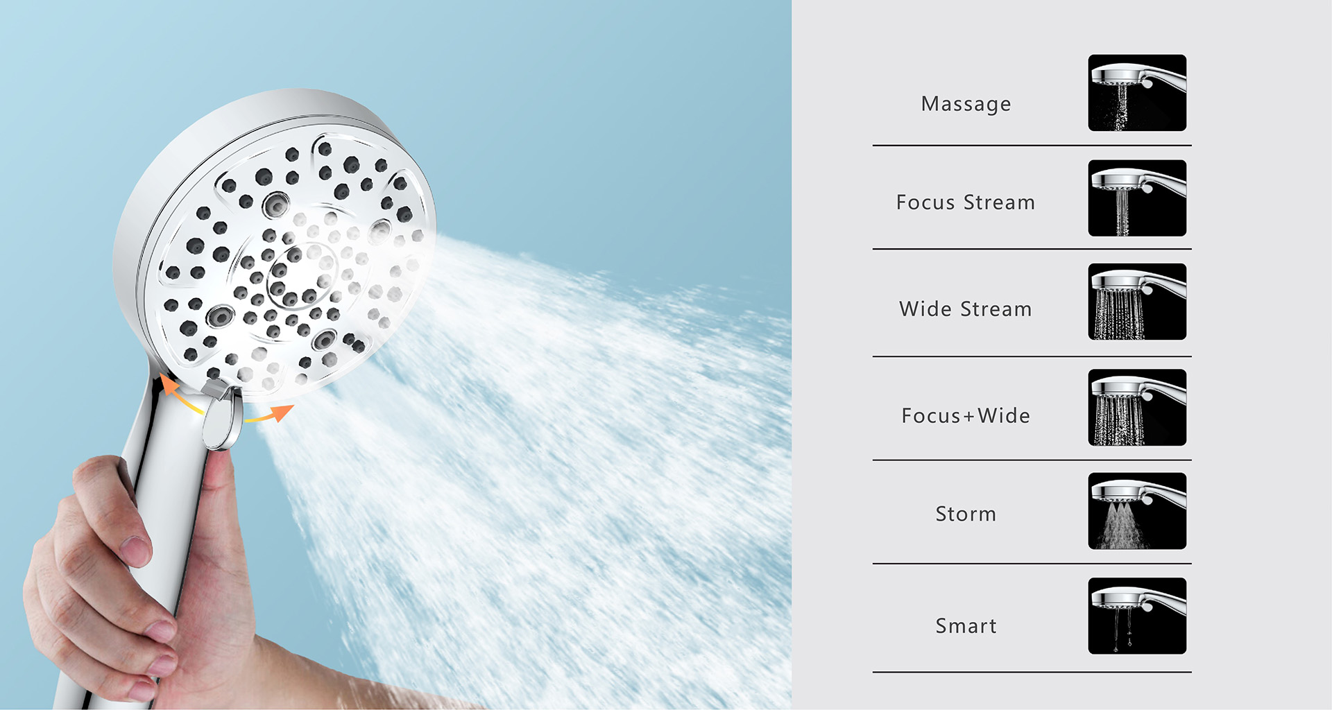 Talis Series 6-Setting Handheld Shower