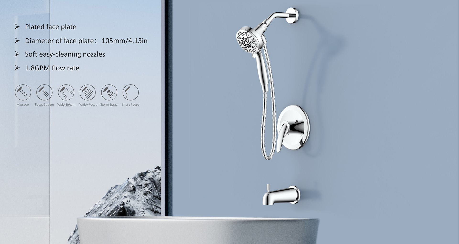 Talis-X Series 6-Setting Handheld Shower