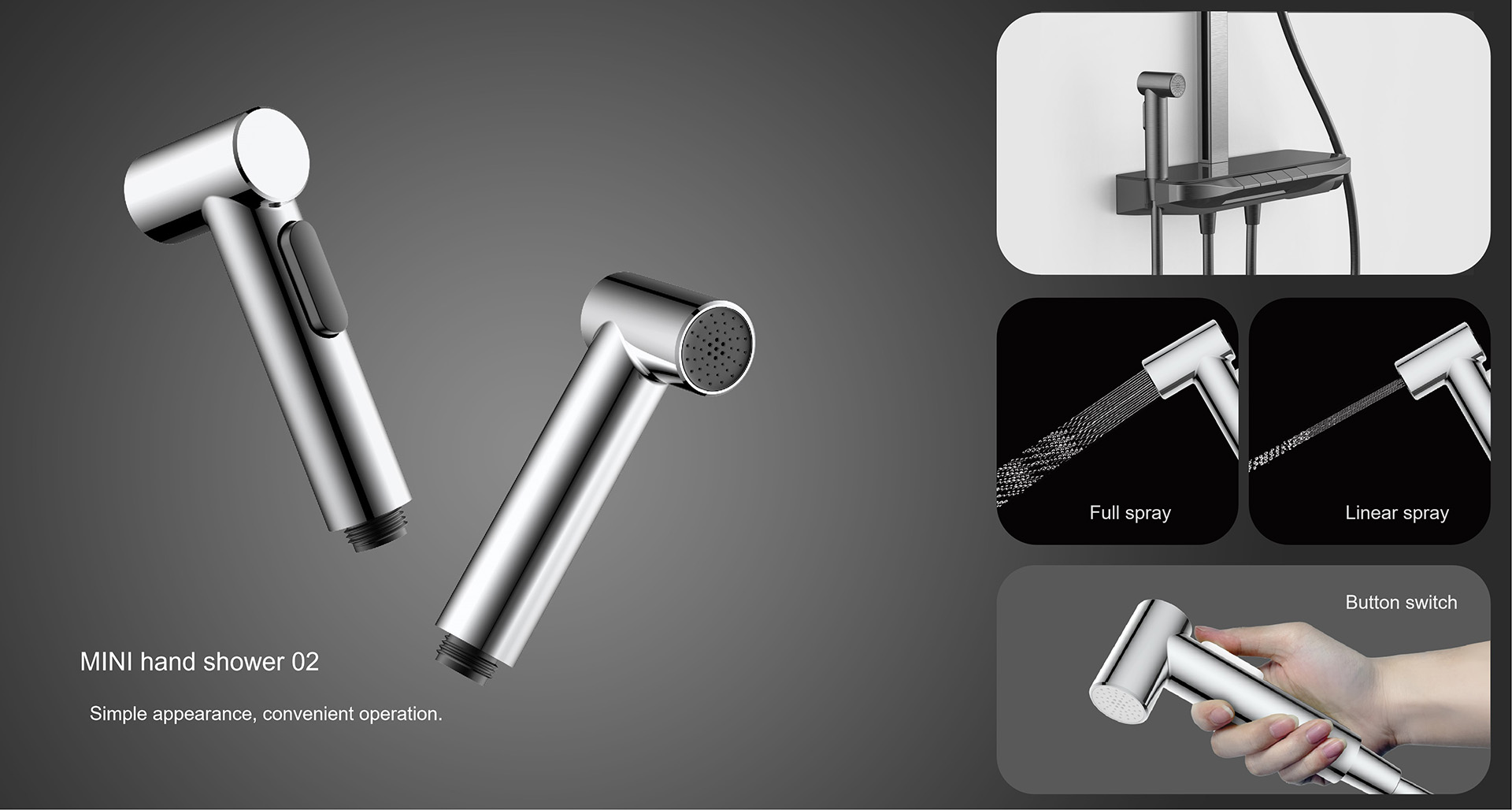 Thermostatic Shelf Shower System with Piano Key