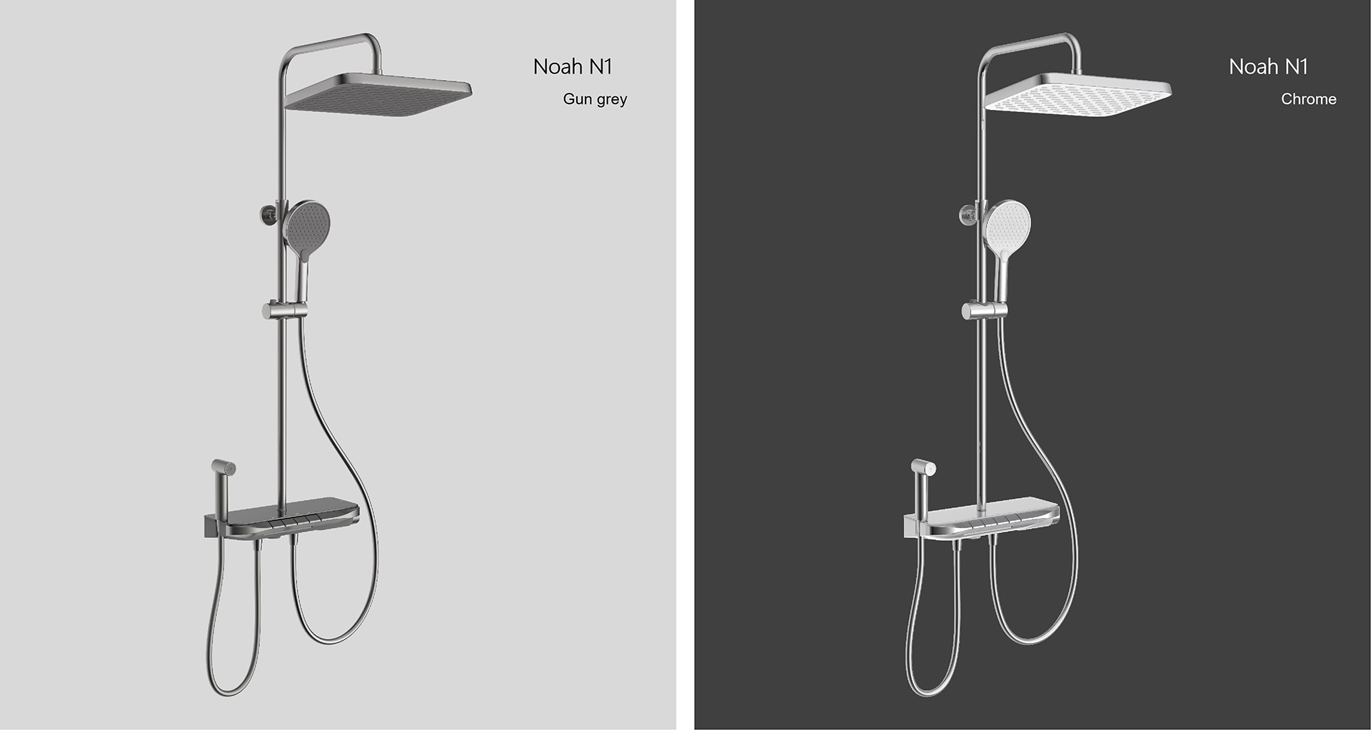 Thermostatic Shelf Shower System with Piano Key