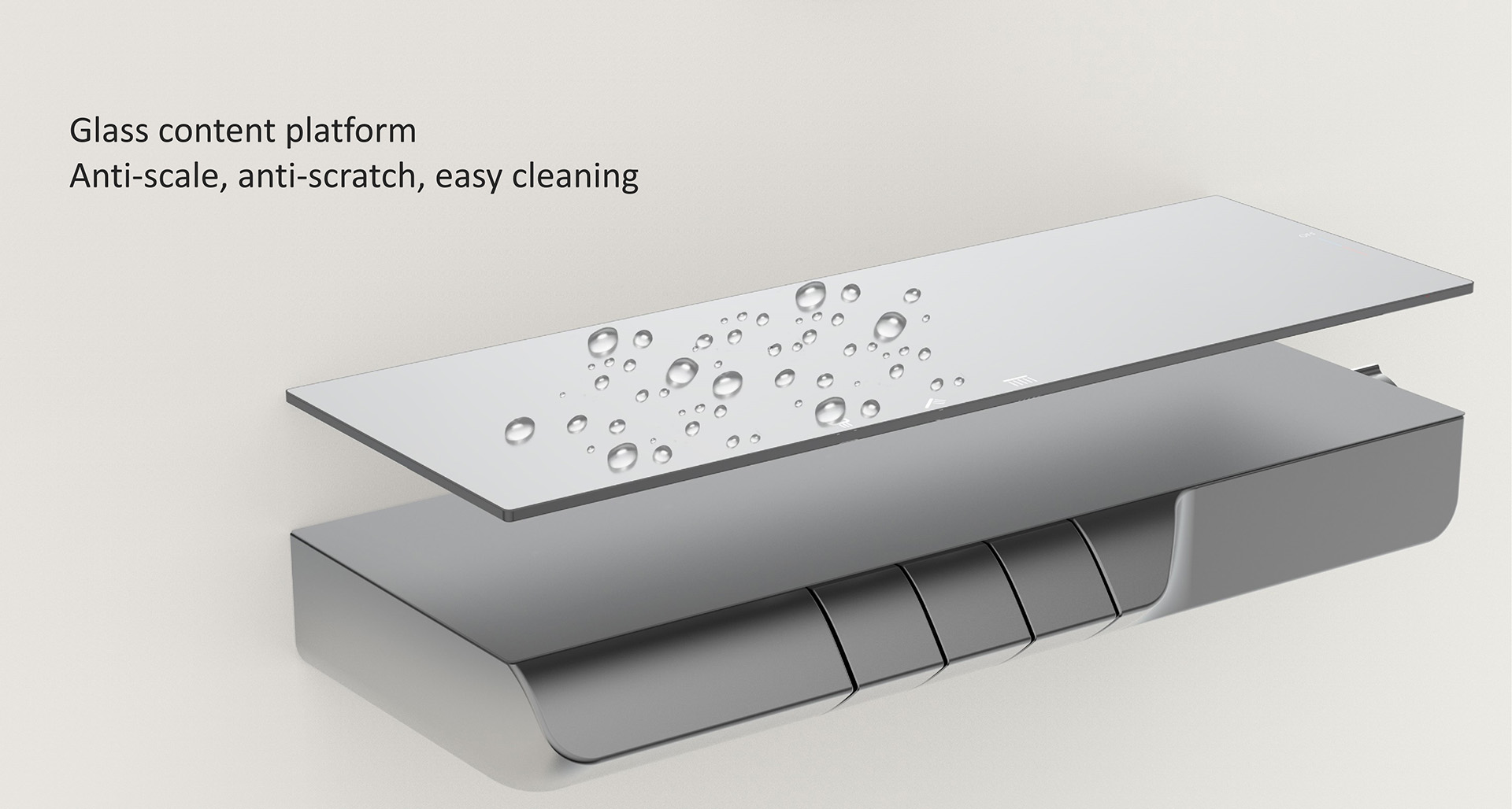 Thermostatic Shower System with Superior Glass Shelf